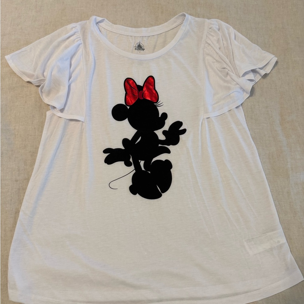 Disney World White T-Shirt with Black and Red Minnie Design